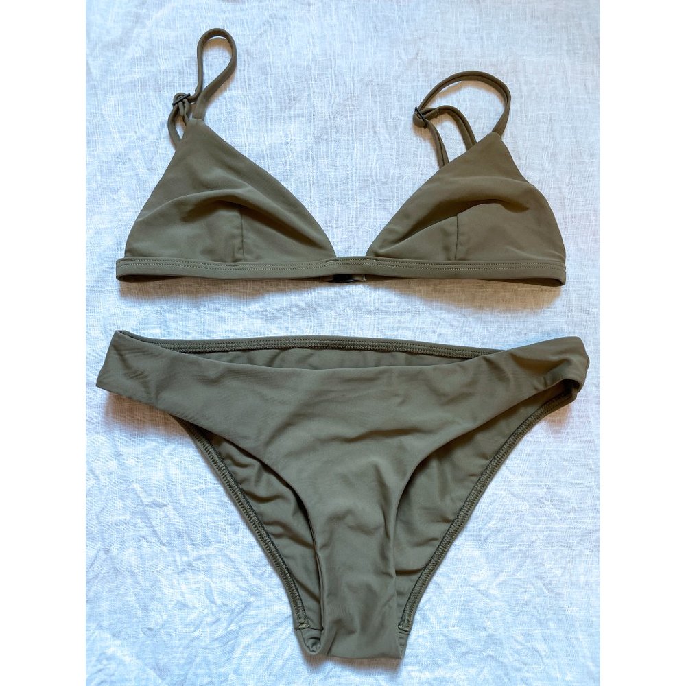 Matteau Petite Triangle bikini in olive